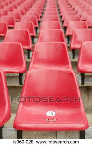 Red stadium seats View Large Photo Image Stock Photo - Red stadium seats. Fotosearch
