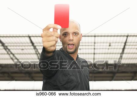 Referee giving red card View Large Photo Image Stock Photograph - Referee giving red card. Fotosearch