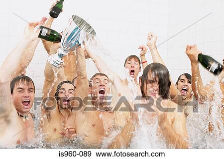 Winning football team in the bath View Large Photo Image Stock Photo - Winning football team in the bath. Fotosearch