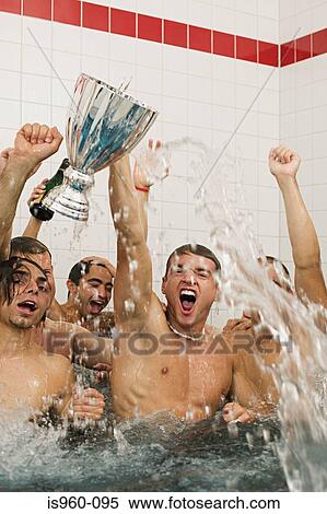 Winning football team in the bath View Large Photo Image Stock Photography - Winning football team in the bath. Fotosearch