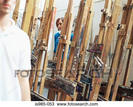 Stock Image - Girl in an art room. Fotosearch