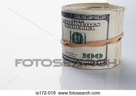 Roll of hundred dollar bills View Large Photo Image Stock Photo - Roll of hundred dollar bills. Fotosearch