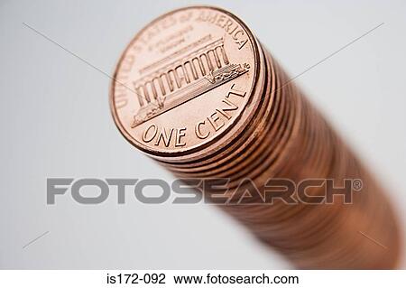 Stack of one cent coins View Large Photo Image Stock Image - Stack of one cent coins. Fotosearch
