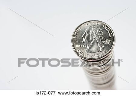 Stack of quarter dollar coins View Large Photo Image Stock Photo - Stack of quarter dollar coins. Fotosearch