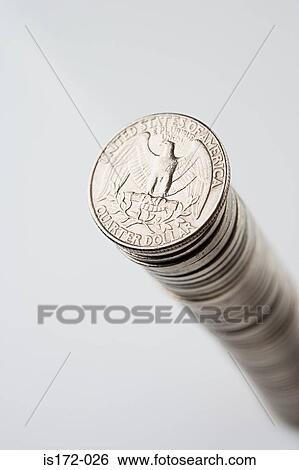 Stock Photograph - Stack of quarters. Fotosearch