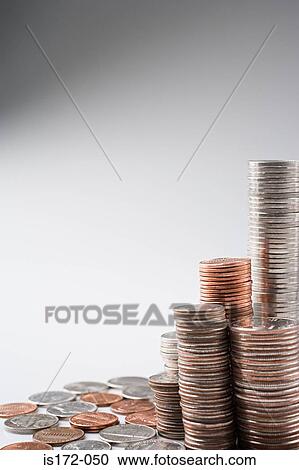 Stock Image - Stacks of coins. Fotosearch
