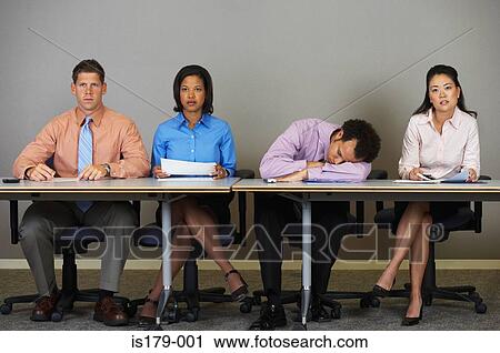 Businessman sleeping during a meeting View Large Photo Image Stock Image - Businessman sleeping during a meeting. Fotosearch