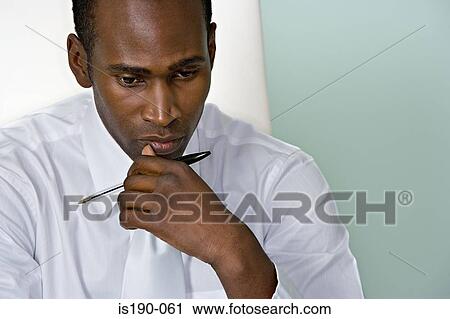 Businessman thinking View Large Photo Image Stock Image - Businessman thinking. Fotosearch
