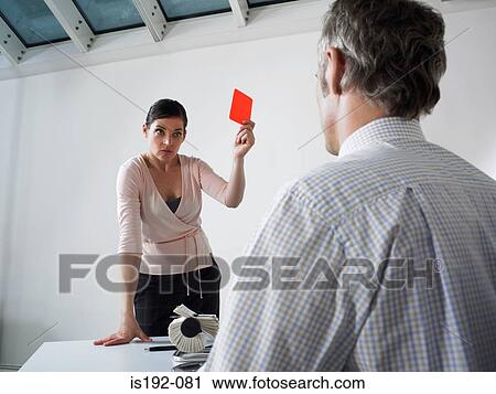 Boss giving the red card View Large Photo Image Stock Image - Boss giving the red card. Fotosearch