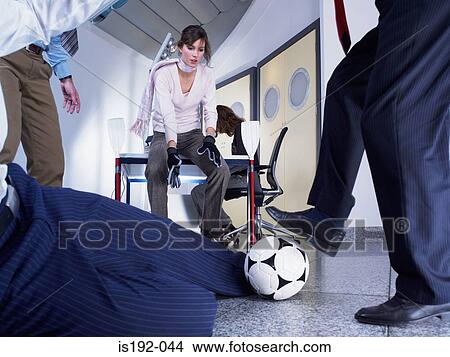 Office workers playing football View Large Photo Image Picture - Office workers playing football. Fotosearch