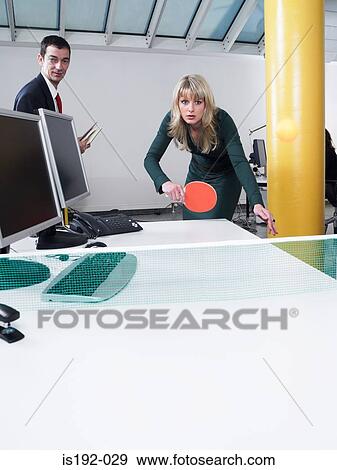 Woman playing table tennis View Large Photo Image Stock Photo - Woman playing table tennis. Fotosearch