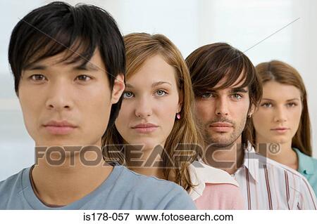 Stock Photo - Colleagues in a row. Fotosearch