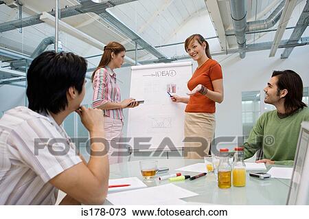 Woman giving presentation View Large Photo Image Stock Image - Woman giving presentation. Fotosearch