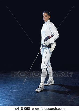 Female fencer View Large Photo Image Stock Photo - Female fencer. Fotosearch