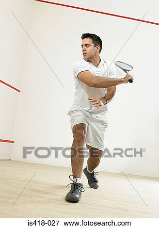 Stock Photo - Male squash player. Fotosearch