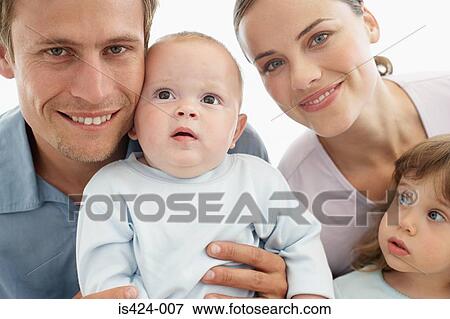 Stock Photo - Portrait of a family. Fotosearch