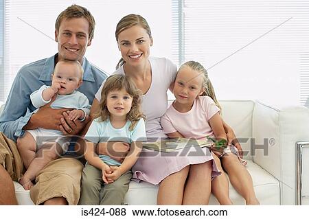 Stock Photo - Portrait of a family. Fotosearch