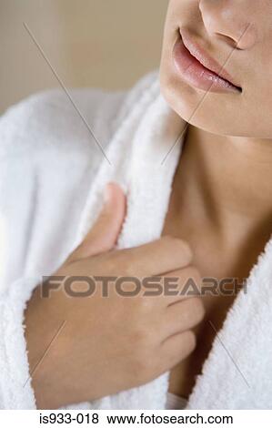 Girl wearing bathrobe View Large Photo Image Stock Photo - Girl wearing bathrobe. Fotosearch