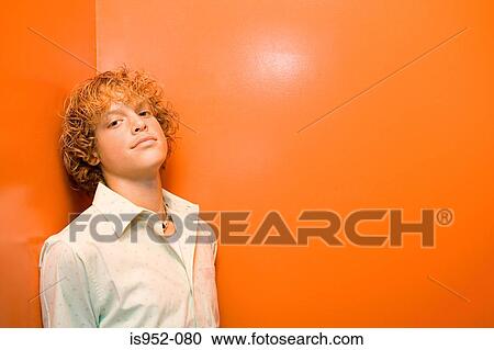 Stock Image - Portrait of a teenage boy. Fotosearch