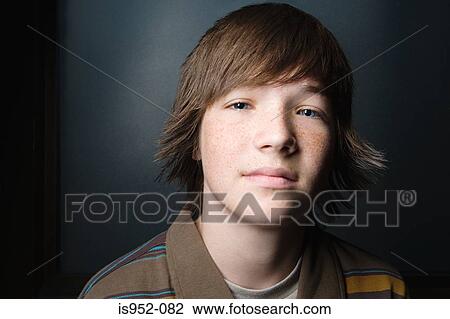 Stock Image - Portrait of a teenage boy. Fotosearch