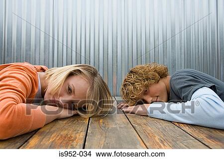 Picture - Portrait of teenage girl and boy. Fotosearch