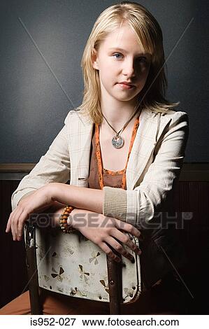 Stock Photo - Portrait of teenage girl. Fotosearch