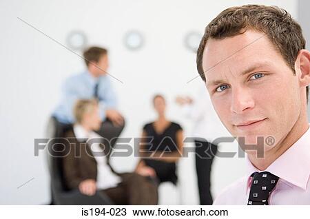 Stock Image - Five office workers. Fotosearch