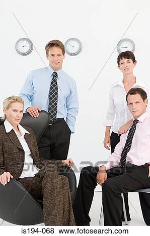 Portrait of four office workers View Large Photo Image Stock Photo - Portrait of four office workers. Fotosearch