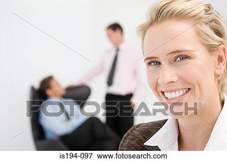 Portrait of three office workers View Large Photo Image Stock Photo - Portrait of three office workers. Fotosearch