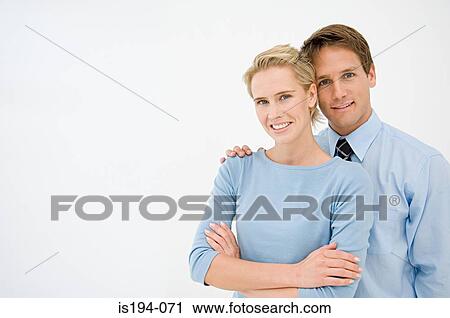 Stock Image - Portrait of two office workers. Fotosearch