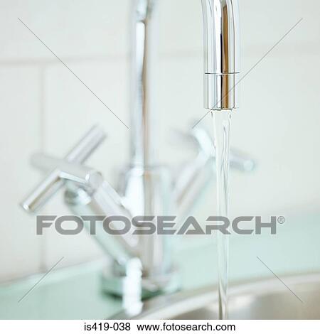 Tap and running water View Large Photo Image Stock Photo - Tap and running water. Fotosearch