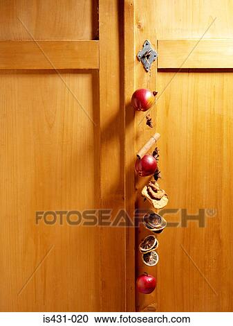 Stock Image - Festive decoration on a door. Fotosearch