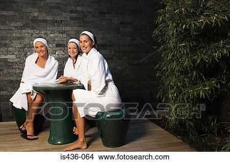 Friends at the spa View Large Photo Image Picture - Friends at the spa. Fotosearch