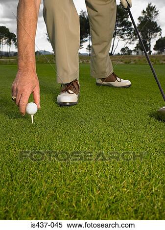 Man placing golf ball on tee View Large Photo Image Stock Photography - Man placing golf ball on tee. Fotosearch