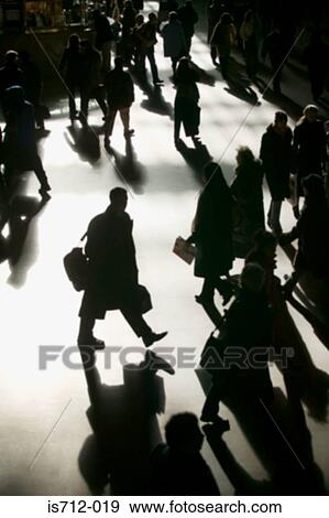Stock Photo - Commuters in silhouette. Fotosearch