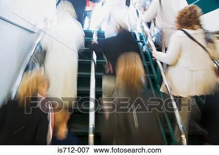 Stock Photo - Crowds climbing stairway. Fotosearch