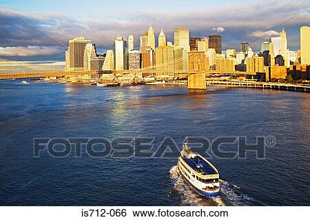 Ferry approaching new york View Large Photo Image Stock Photograph - Ferry approaching new york. Fotosearch