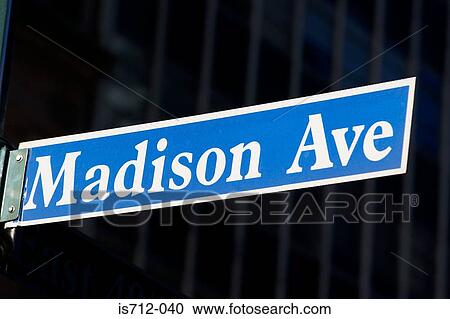 Stock Image - Madison avenue street sign. Fotosearch