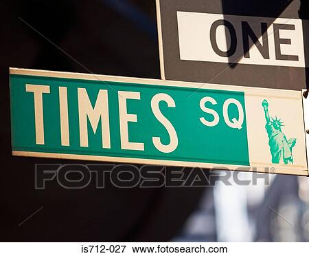 Times square street sign View Large Photo Image Stock Photo - Times square street sign. Fotosearch