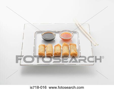 Spring rolls View Large Photo Image Stock Photograph - Spring rolls. Fotosearch