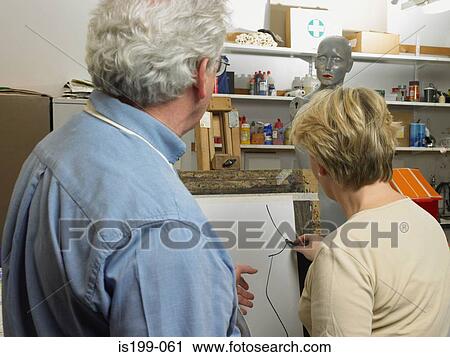 Stock Image - Evening art class. Fotosearch