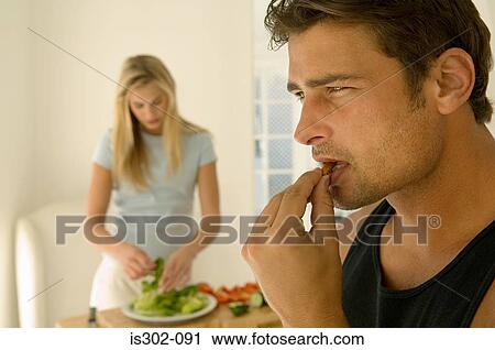 Couple eating healthily View Large Photo Image Stock Image - Couple eating healthily. Fotosearch