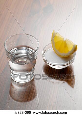 Stock Photography - Tequila lemon and salt. Fotosearch