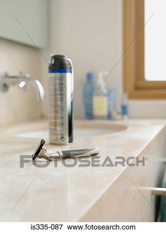 Stock Photo - Razor and shaving cream. Fotosearch