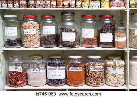 Jars of food in a shop View Large Photo Image Stock Image - Jars of food in a shop. Fotosearch
