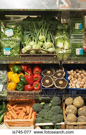 Organic fruit and vegetables in greengrocers  View Large Photo Image Stock Photo - Organic fruit and vegetables in greengrocers . Fotosearch