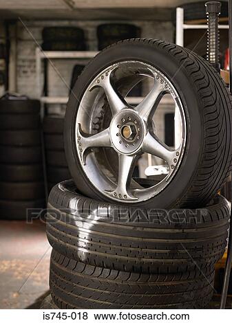 Stack of tyres View Large Photo Image Stock Photo - Stack of tyres. Fotosearch