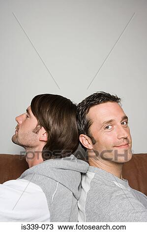 Stock Image - Portrait of a gay couple. Fotosearch