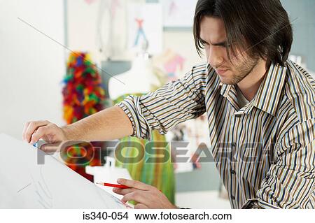 Picture - Fashion designer working. Fotosearch