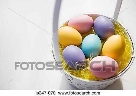 Stock Image - Basket of eggs. Fotosearch